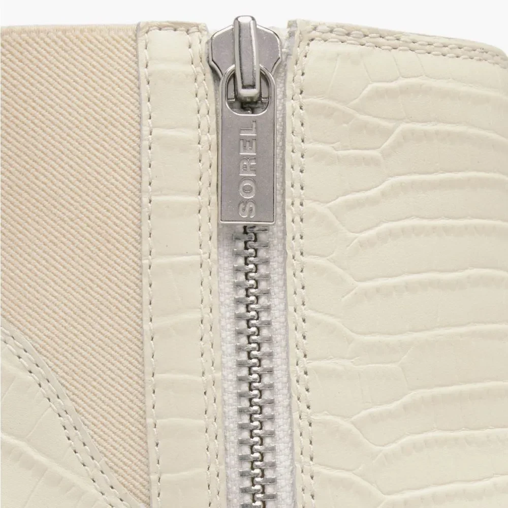 NIB Sorel Caribou X Heel Chelsea Boot Chalk White Waterproof Platform $180